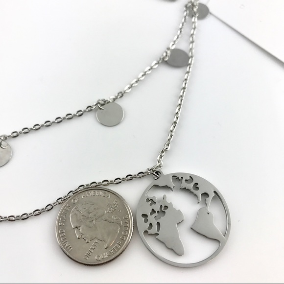 3 for $25⚡️ world map 2 layer sequin coin necklace - Picture 8 of 8